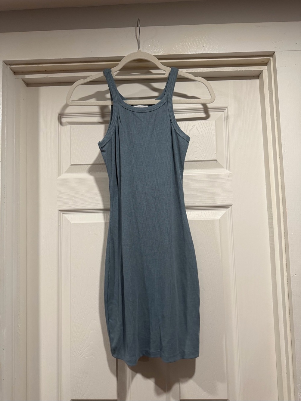 Princess Polly Ribbed Tank Mini Dress - Slate Blue